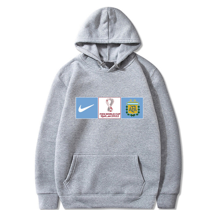 Men's Argentina Gray World Cup Soccer Hoodie